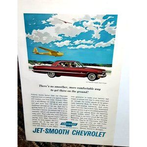 1963 Chevy Impala Sport Coupe Airplane Glider Print Ad vintage 50s
